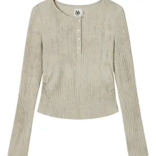 Рифленый топ на пуговицах