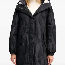 Парка с капюшоном и узором