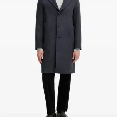 Пальто с воротником на пуговицах, однобортное