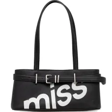 Сумка на плечо с пряжкой и принтом-логотипом