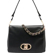 Большая стеганая сумка-сэтчел LaPuffy с плетёной цепочкой и логотипом Большая стеганая сумка-сэтчел LaPuffy с плетёной цепочкой и логотипом