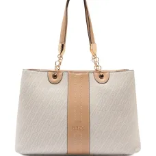 Сумка-тоут с монограммой и эффектом жатой кожи