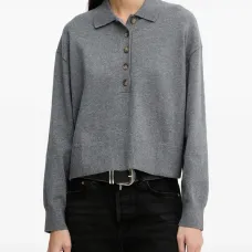 Вязаное поло с длинными рукавами