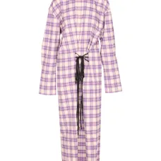 Клетчатое миди-платье, украшенное кристаллами