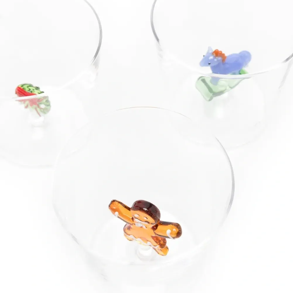 Бокалы с рождественскими мотивами (набор из шести штук)