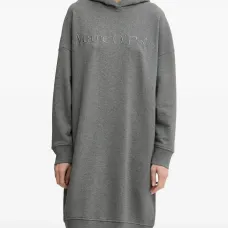 Мини-платье с капюшоном и вышивкой