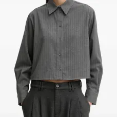 Укороченная рубашка в полоску