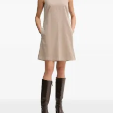 Мини-платье без рукавов с круглым вырезом