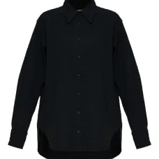 Рубашка оверсайз из жатого хлопка