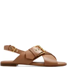 Летние сандалии с пряжкой и перекрещивающимися ремешками Летние сандалии с пряжкой и перекрещивающимися ремешками