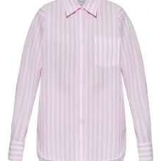 Оверсайз рубашка в полоску с вышивкой