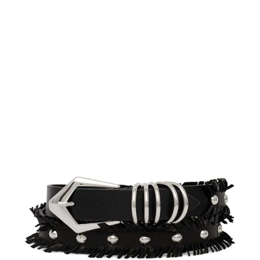 Пояс с бахромой и украшением в виде заклёпок Пояс с бахромой и украшением в виде заклёпок