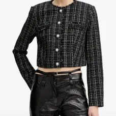 Твидовый жакет с жемчужными пуговицами