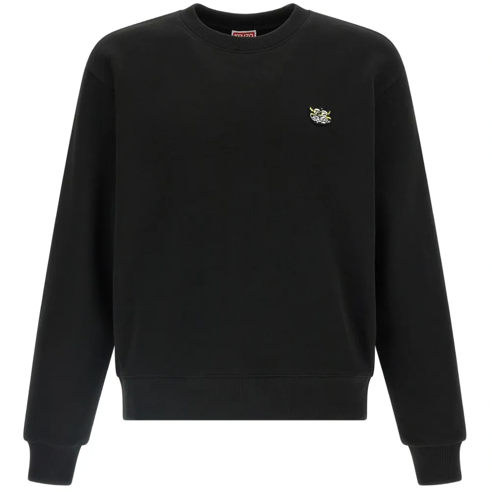 Свитер с круглым вырезом и нашивкой-логотипом