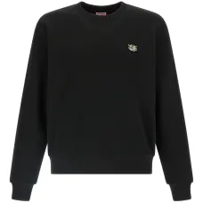 Свитер с круглым вырезом и нашивкой-логотипом