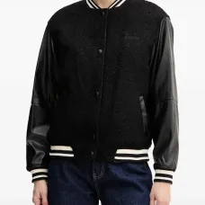 Бомбер с контрастными рукавами