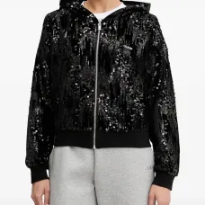 Топ с пайетками и капюшоном