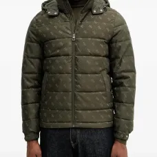 Пуховик с капюшоном и узором Пуховик с капюшоном и узором