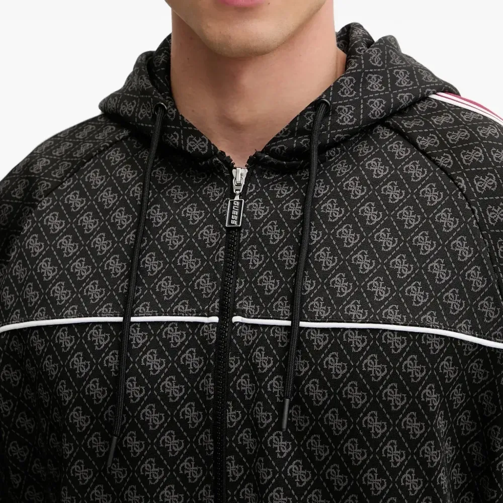 Толстовка с полосками и монограммным узором