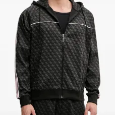 Толстовка с полосками и монограммным узором