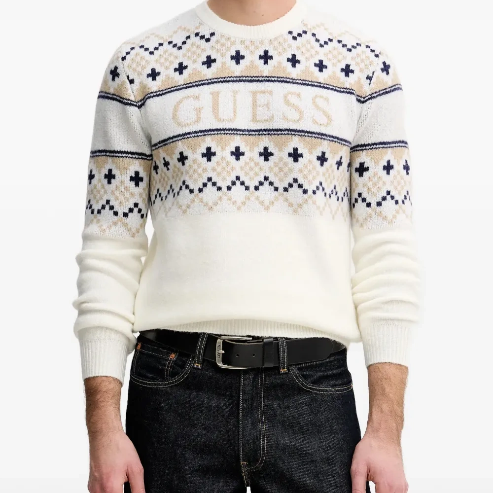 Джемпер с узором и круглым вырезом