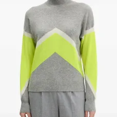 Свитер с воротником-стойкой и узором "елочка" Свитер с воротником-стойкой и узором "елочка"