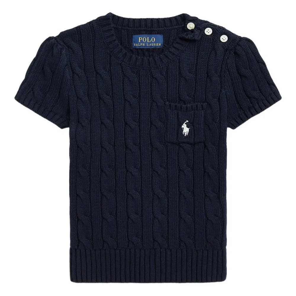 Футболка с короткими рукавами и фактурной вязкой косами