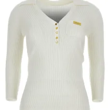 Свитер в рубчик с V-образным вырезом