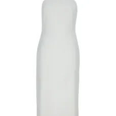 Платье с круглым вырезом и металлической отделкой