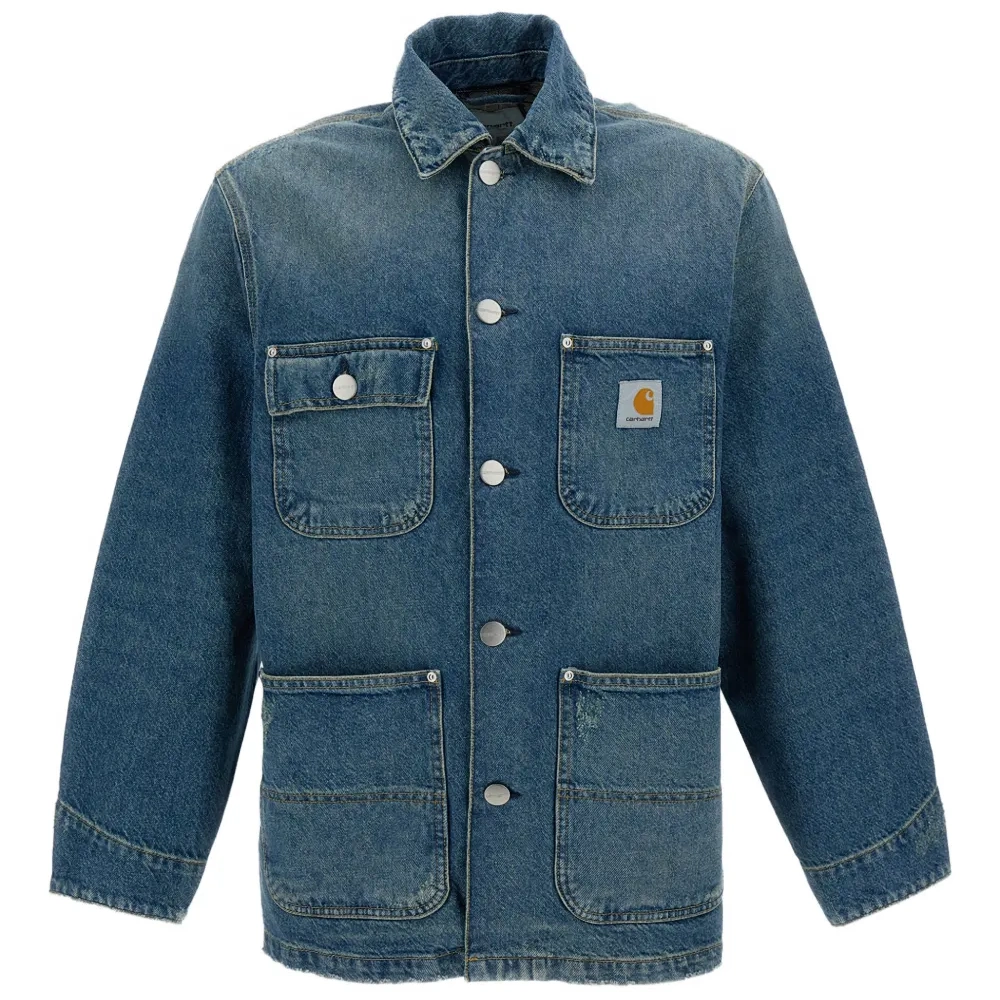 Джинсовая куртка с накладными карманами