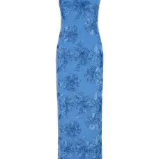 Макси-платье с объемными цветочными бретелями