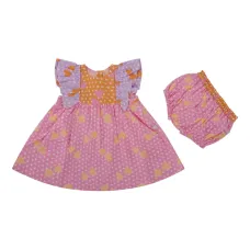 Платье с оборками и принтом в виде сердечек