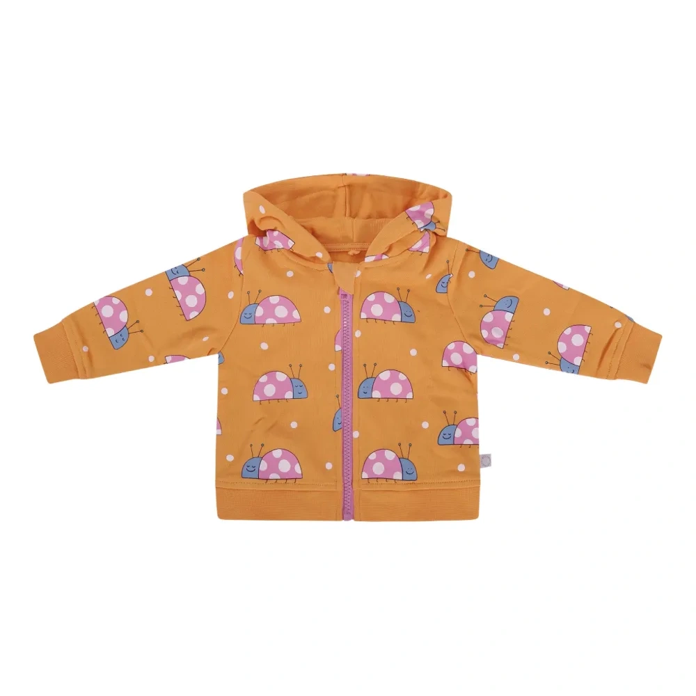 Толстовка на молнии с принтом в виде божьих коровок