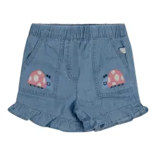 Шорты с оборками и вышивкой в виде божьей коровки