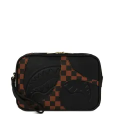 Дорожная косметичка Jetstream с тиснением в виде акулы и шахматным узором