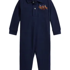 Комбинезон с длинными рукавами и воротником-поло