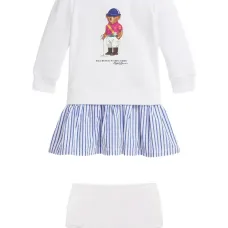 Комплект с платьем и полосатым декором