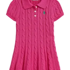 Платье с косами и воротником поло Платье с косами и воротником поло