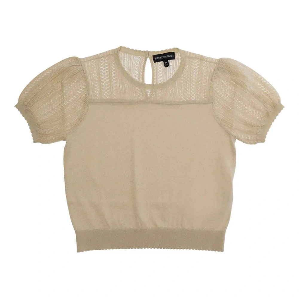 Вязаная футболка с рукавами-буфами