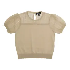 Вязаная футболка с рукавами-буфами