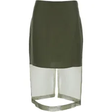 Миди-юбка с прозрачными вставками