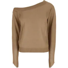 Трикотажный джемпер с открытыми плечами