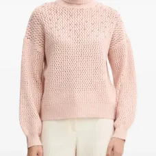 Свитер с воротником-гольф, украшенный кристаллами Свитер с воротником-гольф, украшенный кристаллами