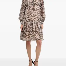 Мини-платье с анималистичным принтом