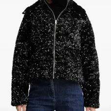 Куртка с пайетками на застежке-молнии