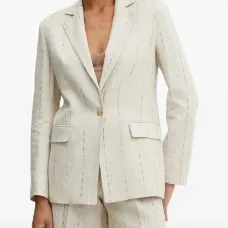 Пиджак в полоску с карманами Пиджак в полоску с карманами