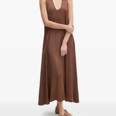 Платье с V-образным вырезом и завязкой на спине Платье с V-образным вырезом и завязкой на спине