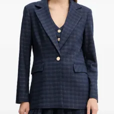 Однобортный пиджак в клетку