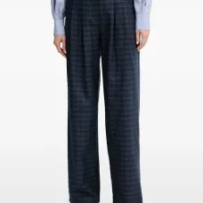 Плиссированные брюки в клетку