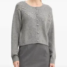 Кардиган на пуговицах с украшением камнями